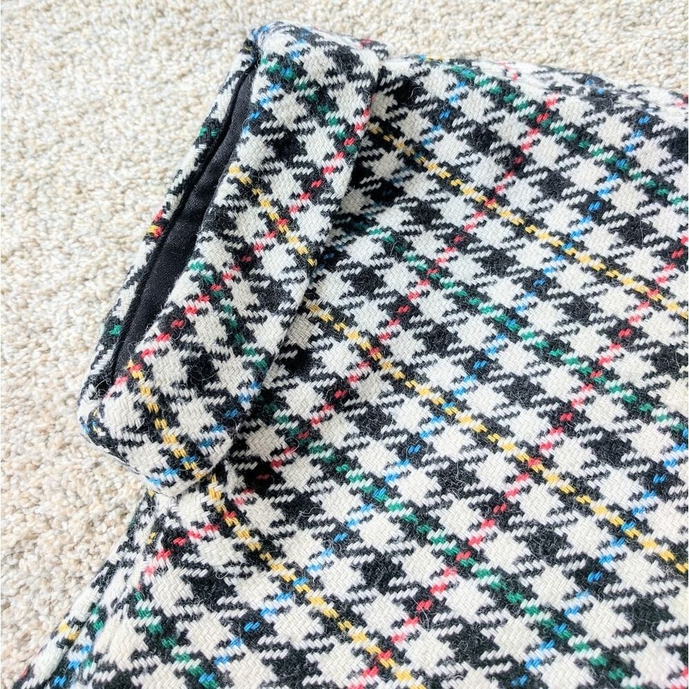 Zara Trafaluc Collection Colorful Houndstooth Fringe Dress 6 Winter Chic - Picture 4 of 10